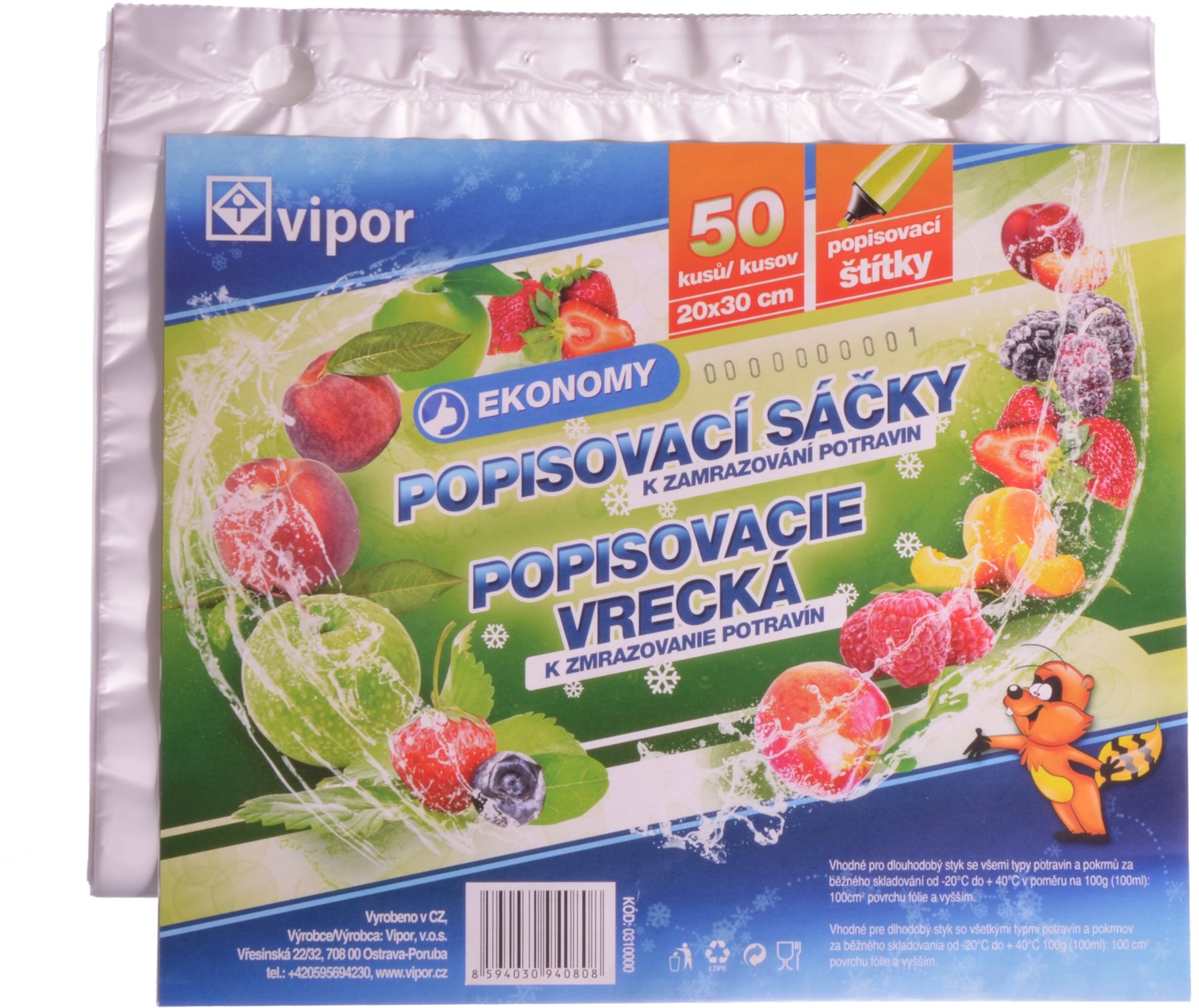 Zsák VIPOR HDPE fagyasztótáskák