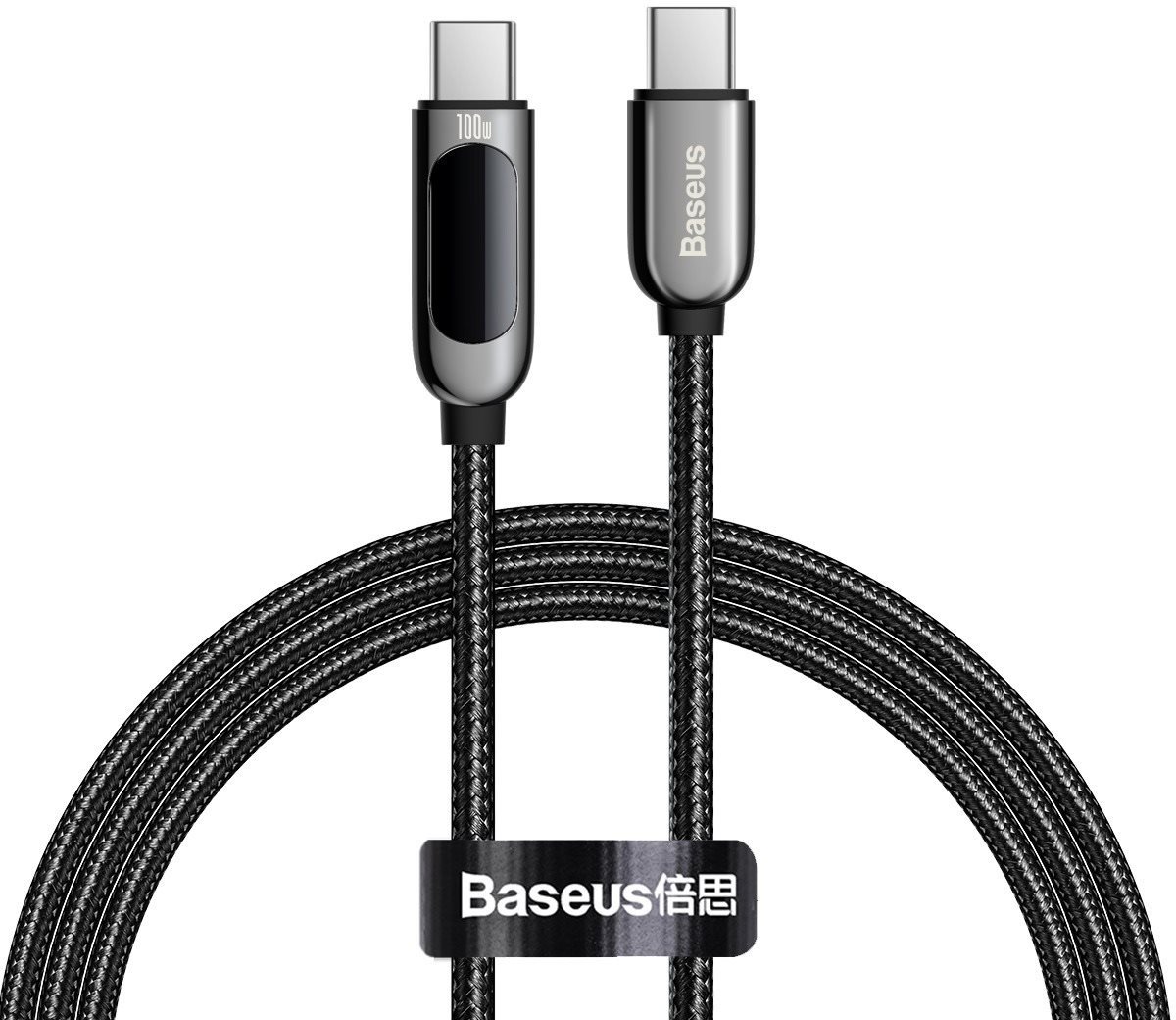 Adatkábel Baseus Display Fast Charging Data Cable Type-C to Type-C 100W 1m fekete