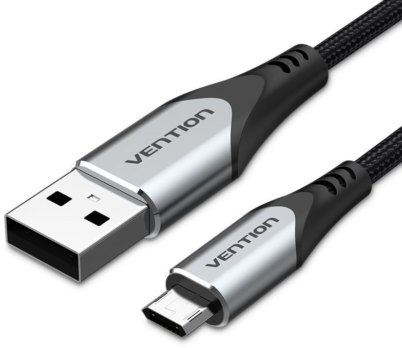 Adatkábel Vention Reversible USB 2.0 to Micro USB Cable 0.5M Gray Aluminum Alloy Type