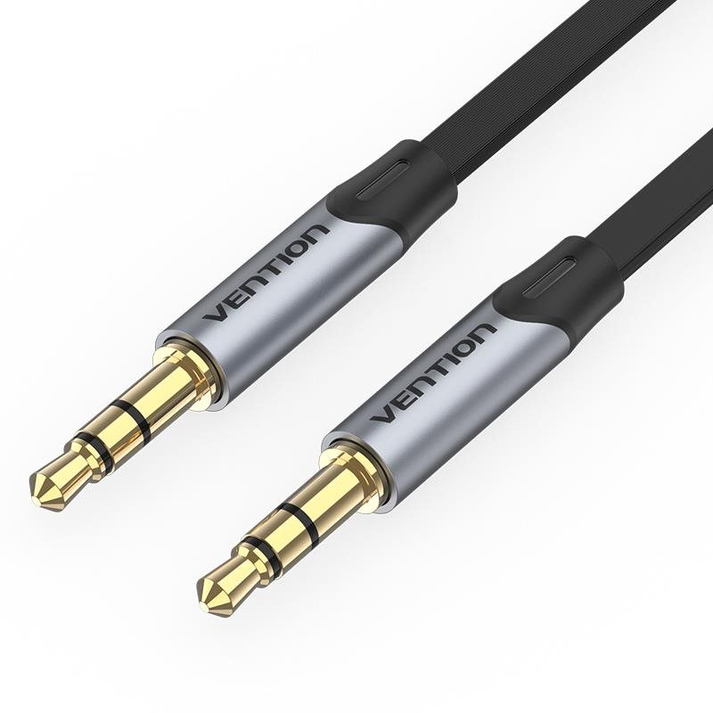 Audio kábel Vention 3.5mm Jack Male to Male Flat Aux Cable 1.5m Gray
