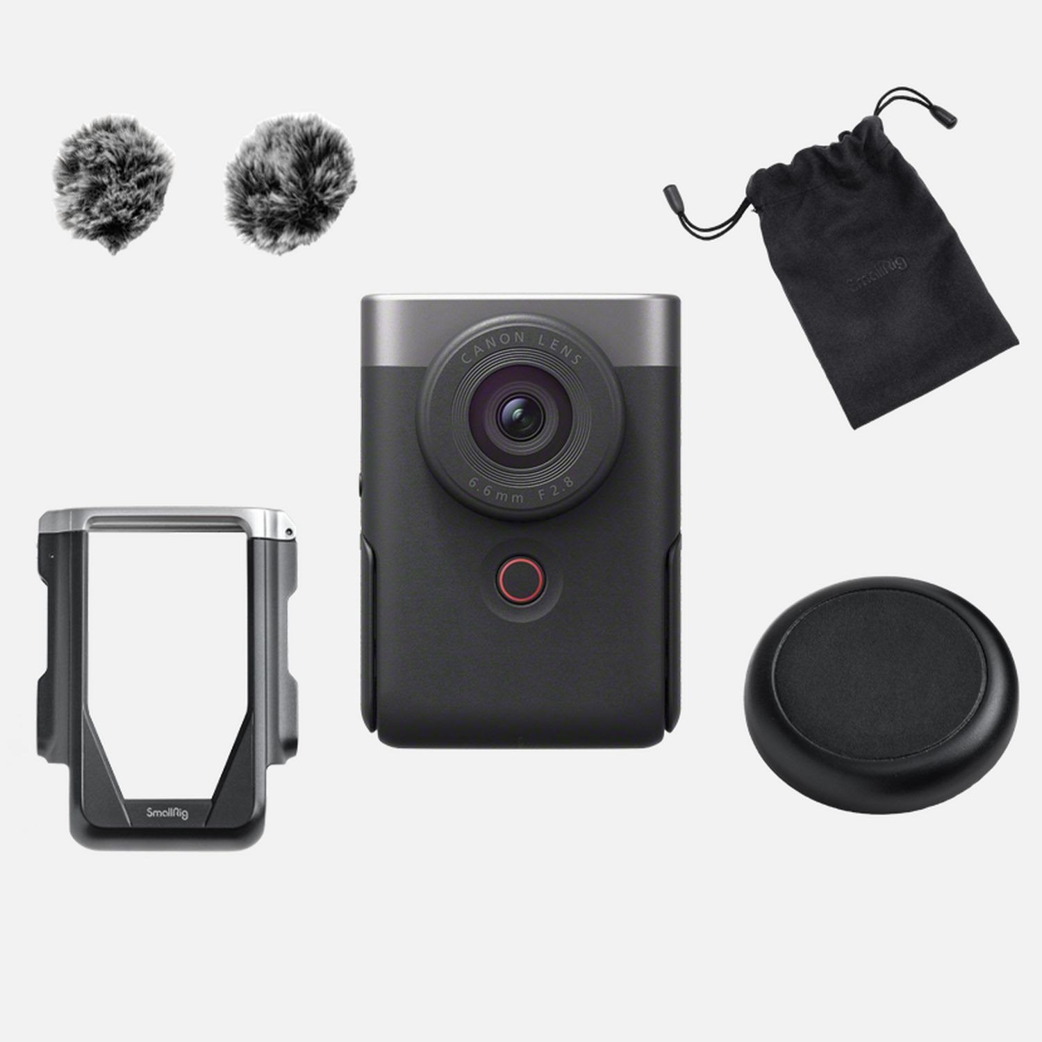 Digitális videókamera Canon PowerShot V10 Advanced Vlogging Kit ezüst színben