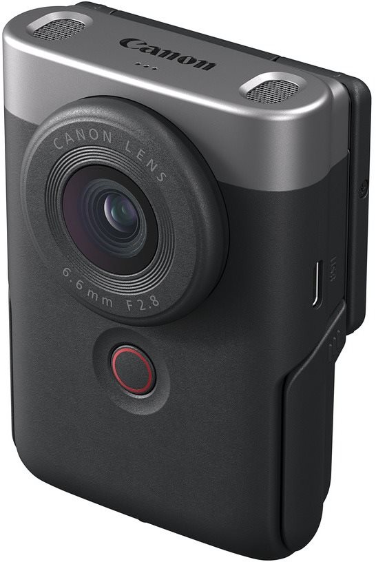 Digitális videókamera Canon PowerShot V10 Vlogging Kit ezüst színben
