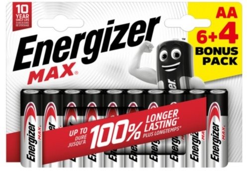 Eldobható elem Energizer MAX AA 6 + 4 ingyen