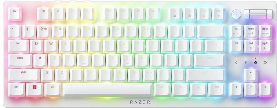 Gamer billentyűzet Razer DeathStalker V2 Pro Tenkeyless (Red Switch) - White - US Layout