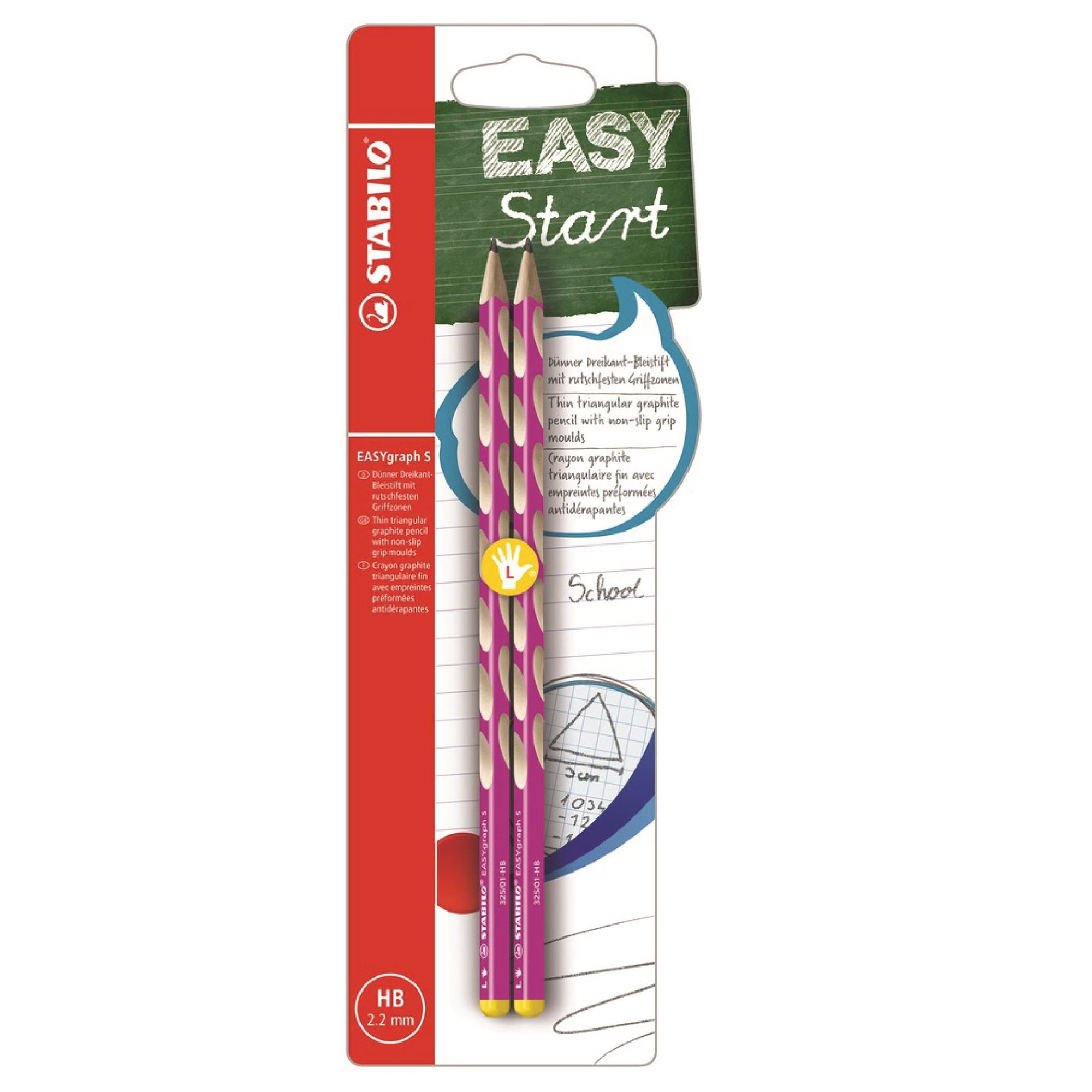 Grafit ceruza Stabilo EASYgraph SL HB rózsaszín