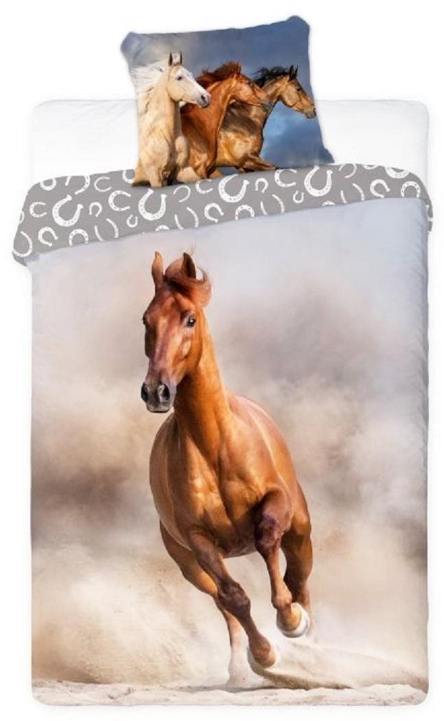 Gyerek ágyneműhuzat FARO Pamut ágyneműhuzat - Ló a tengerparton 140×200 cm