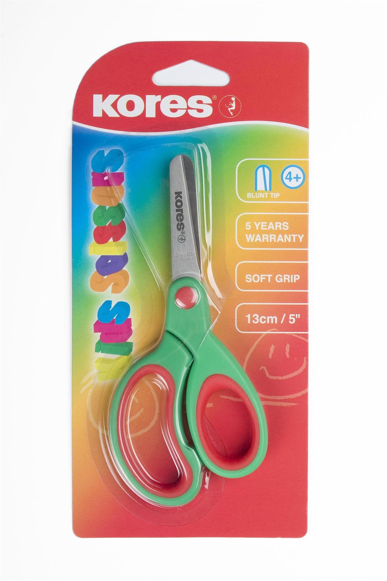 Gyerekolló KORES soft puha markolattal 13 cm