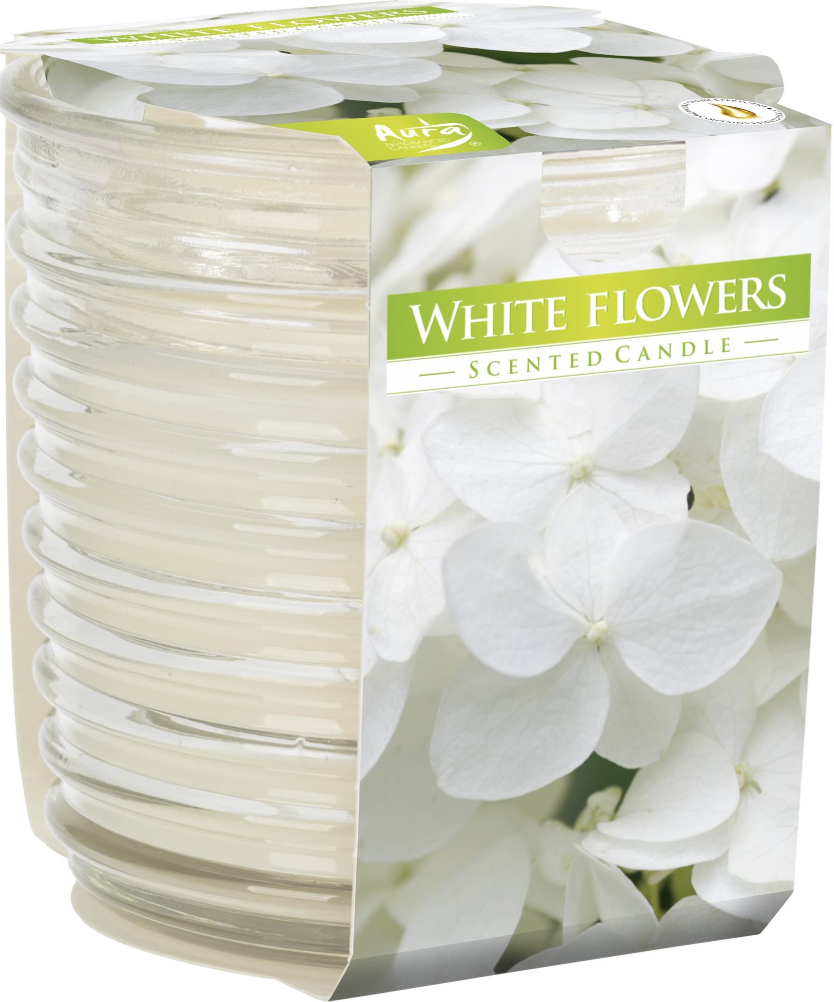 Gyertya BISPOL Fehér virágok
