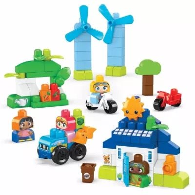 Játékkocka gyerekeknek Mega Bloks Zöld város Építs és Tanulj az Ökoházzal
