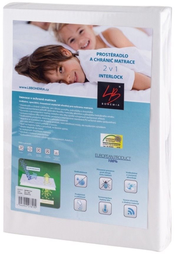 Matracvédő huzat INTERLOCK® 2 az 1-ben matracvédő 90x200 cm max. 20 cm magas matracokhoz