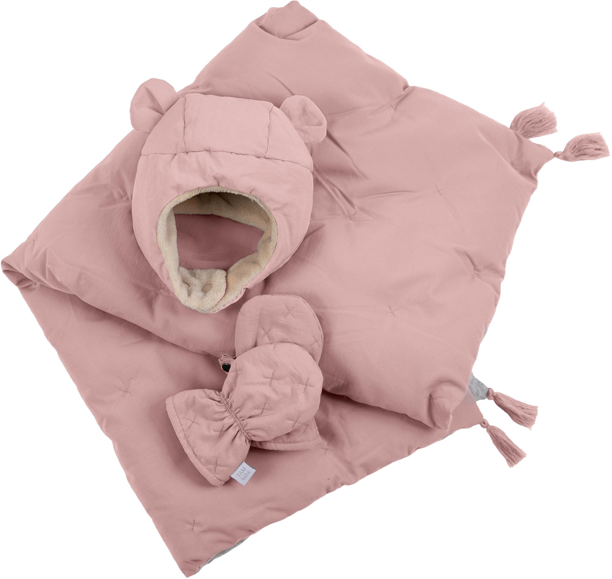 Ruhaneműkészlet 7AM Enfant készlet AIRY PINK (6-12 hó.) - sapka