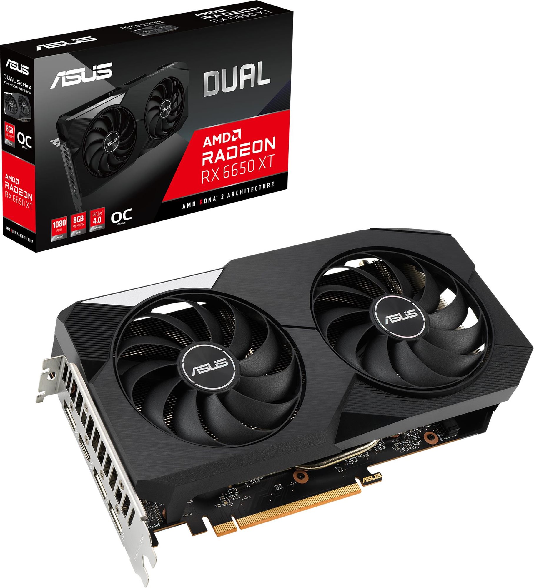 Videókártya ASUS DUAL Radeon RX 6650 XT O8G