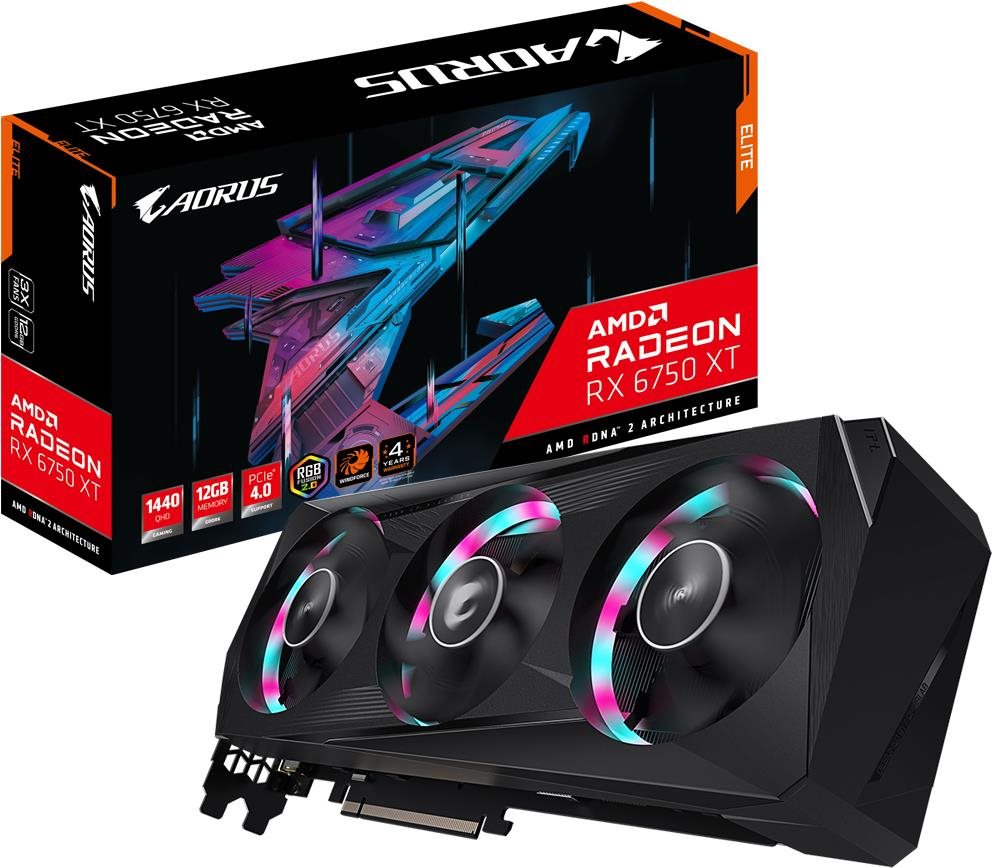 Videókártya GIGABYTE AORUS Radeon RX 6750 XT ELITE 12G