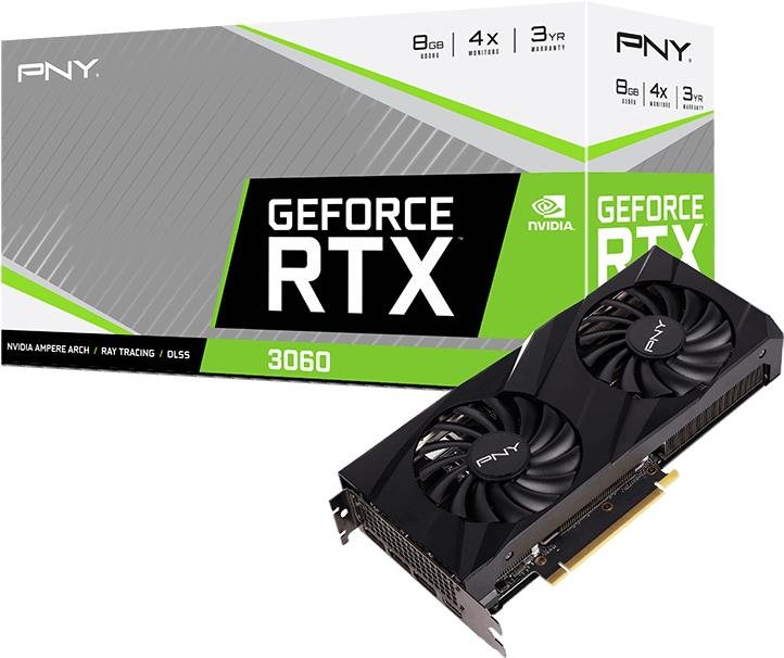 Videókártya PNY GeForce RTX 3060 8GB VERTO Dual Fan