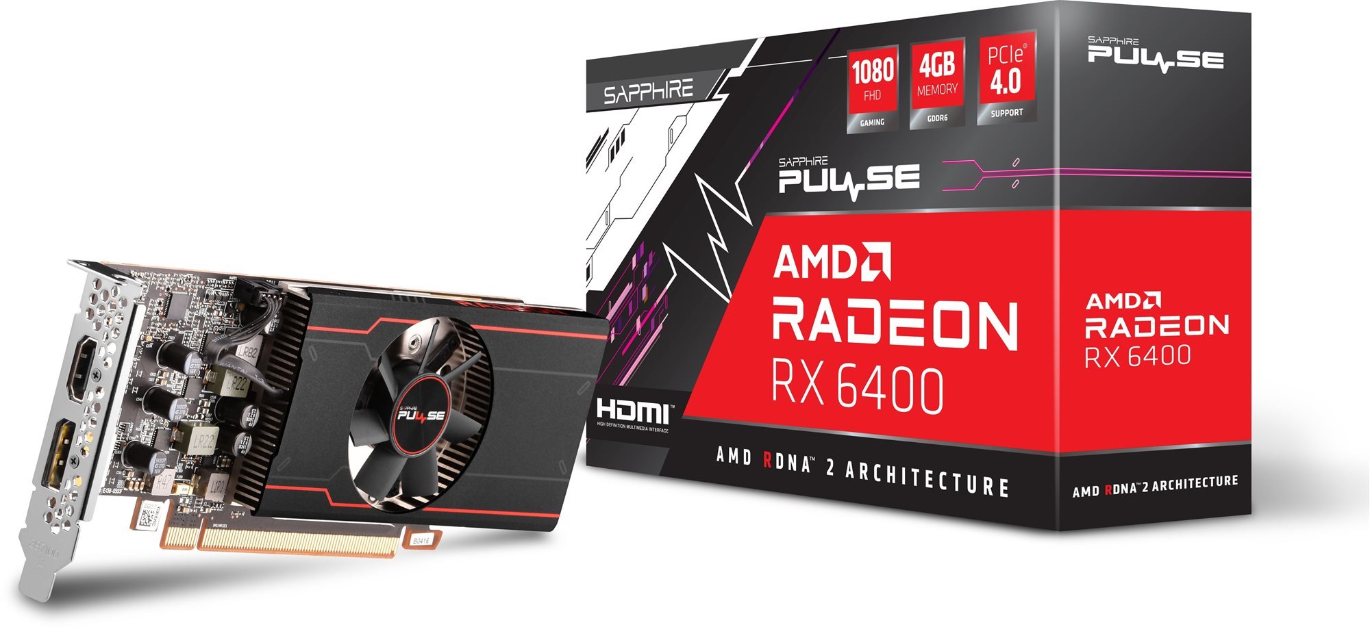 Videókártya SAPPHIRE PULSE Radeon RX 6400 GAMING 4G