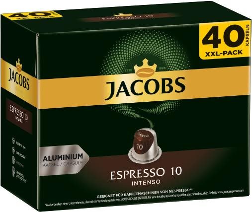 Kávékapszula Jacobs Espresso Intenso intenzitás 10