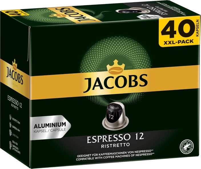 Kávékapszula Jacobs Espresso Ristretto intenzitás 12