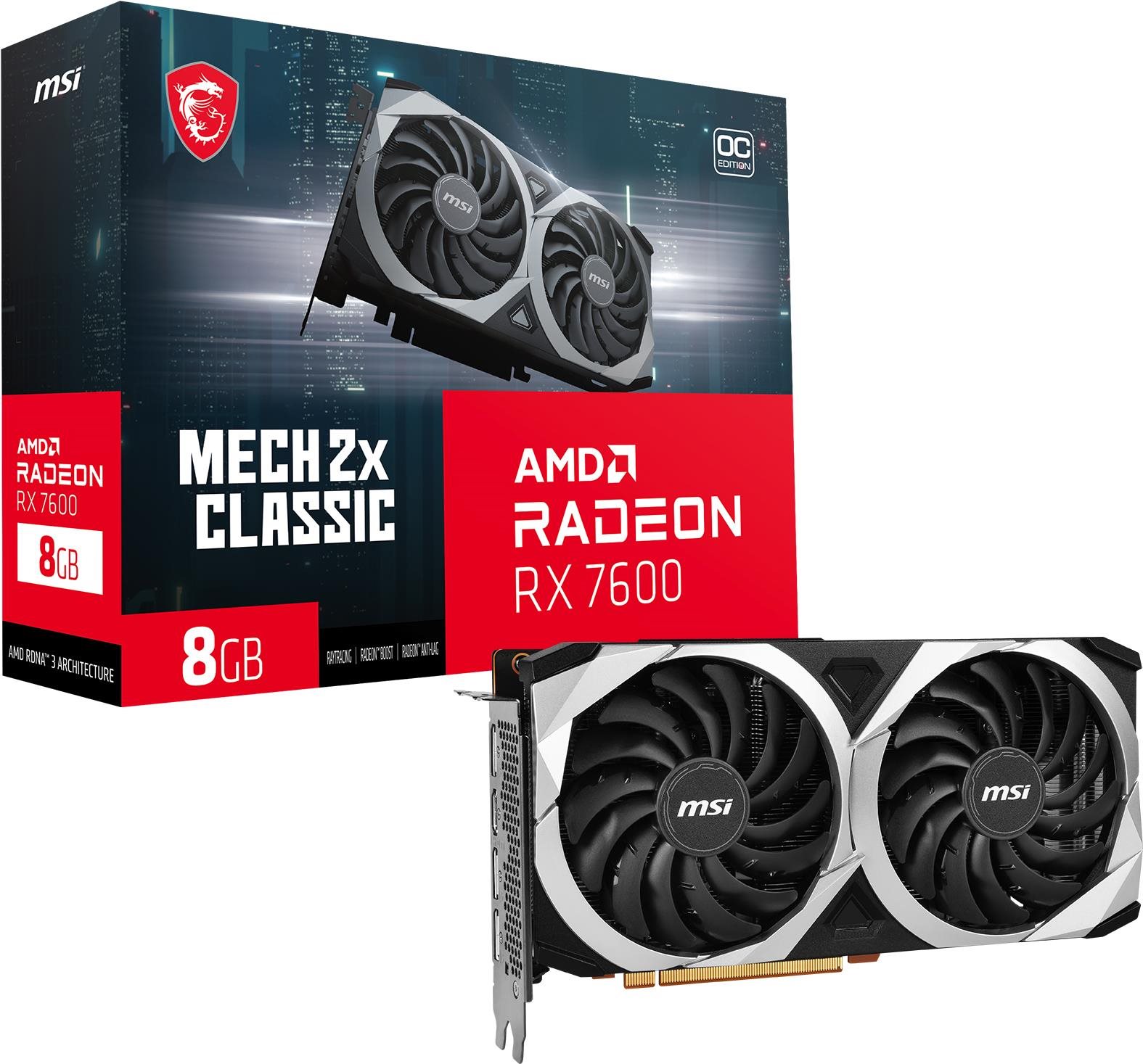 Videókártya MSI Radeon RX 7600 MECH 2X CLASSIC 8G OC