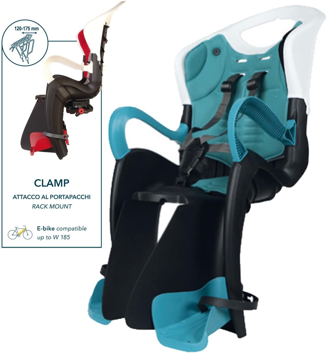 Dětská sedačka na kolo TIGER clamp na nosič kola černo-modrý
