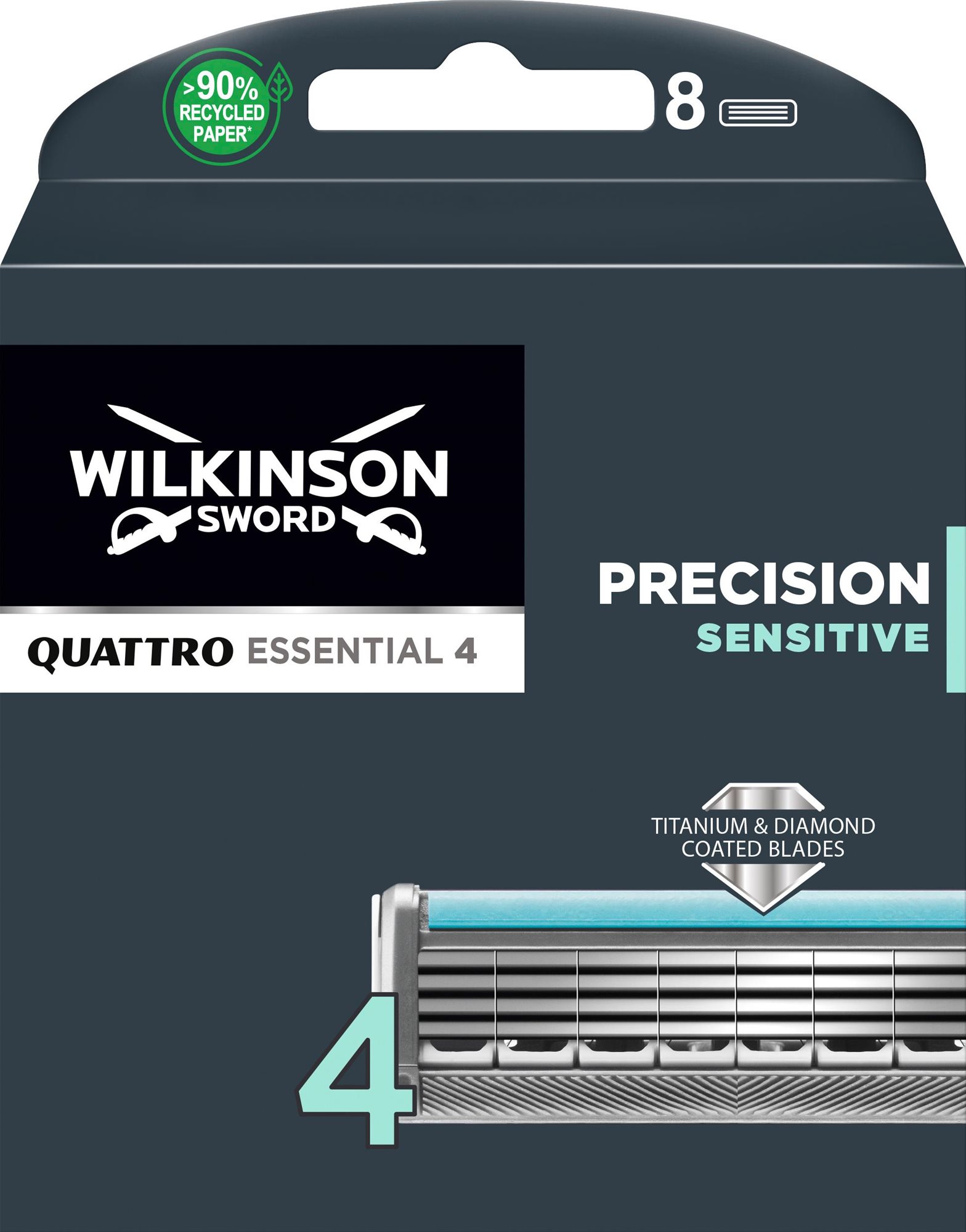 Férfi borotvabetét WILKINSON Quattro Essential Precision Sensitive borotvabetét 8 db