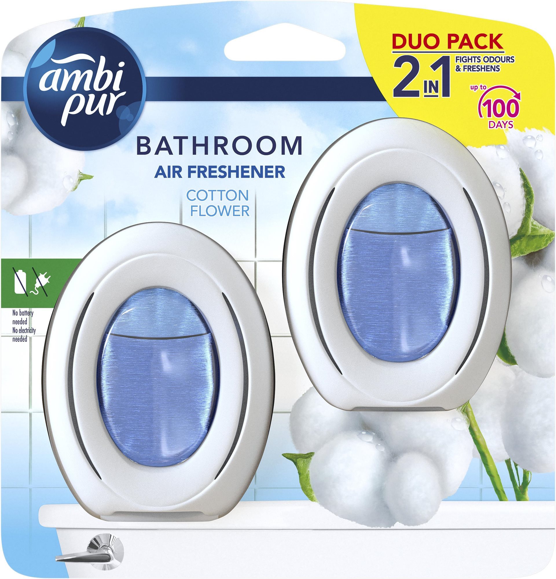 Légfrissítő AMBI PUR Bathroom Cotton Fresh 2× 7