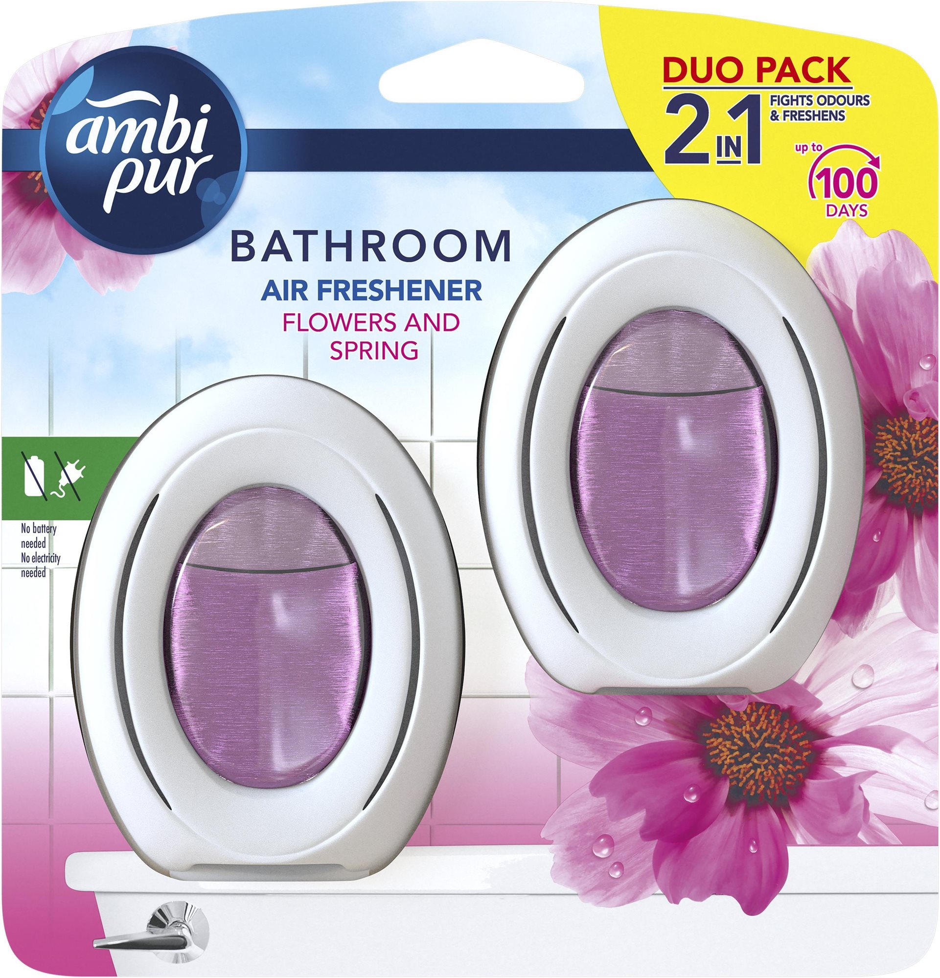 Légfrissítő AMBI PUR Bathroom Flowers and Spring 2× 7