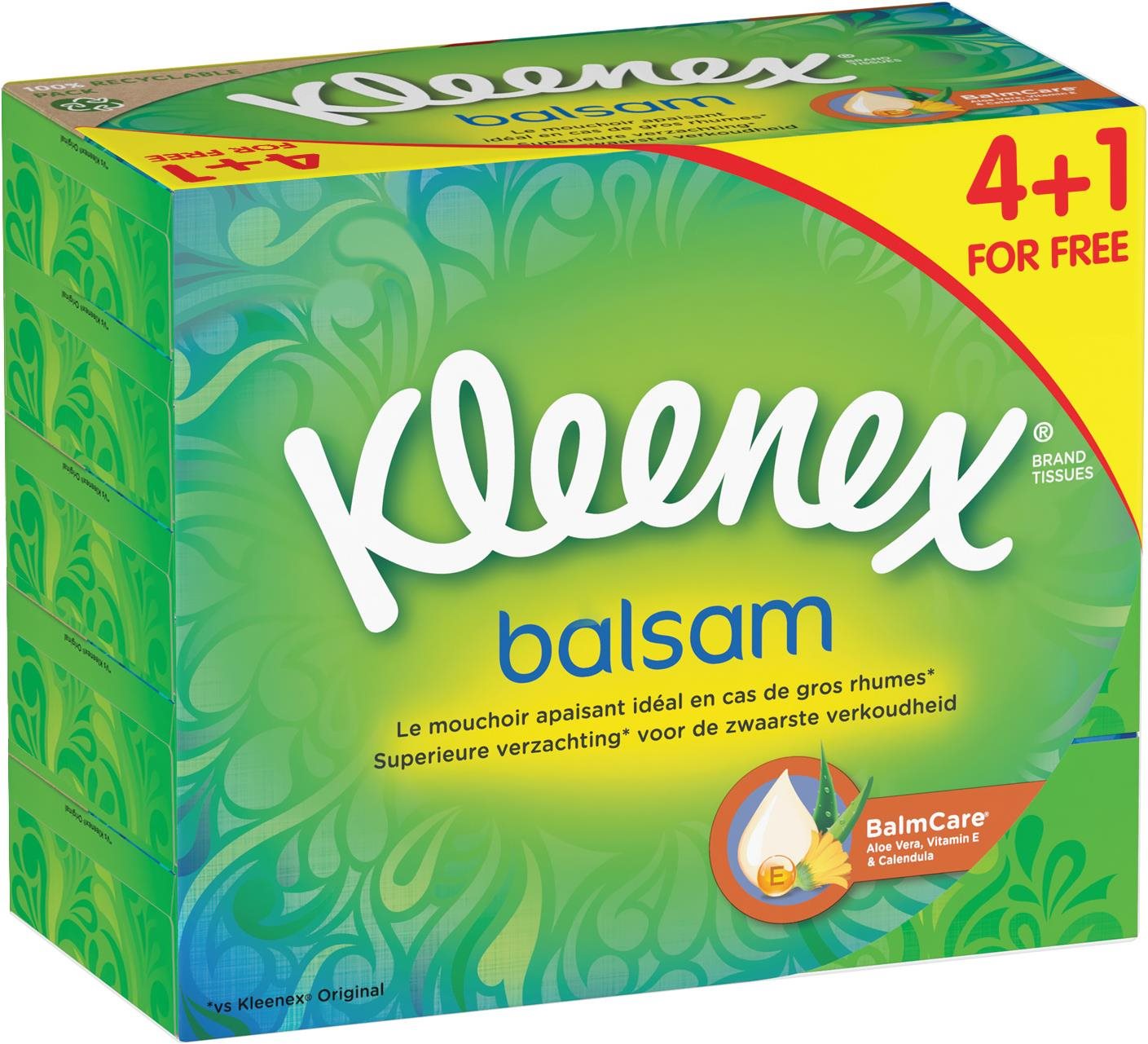 Papírzsebkendő KLEENEX Balsam Box 5× 64 db (320 db)