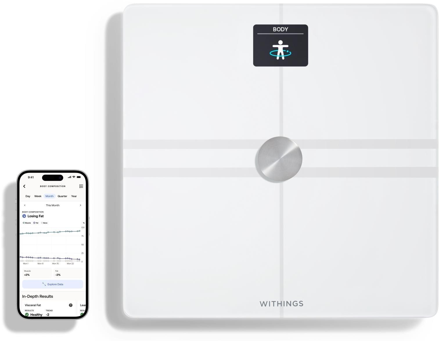 Személymérleg Withings Body Comp Complete Body Analysis Wi-Fi Scale - White