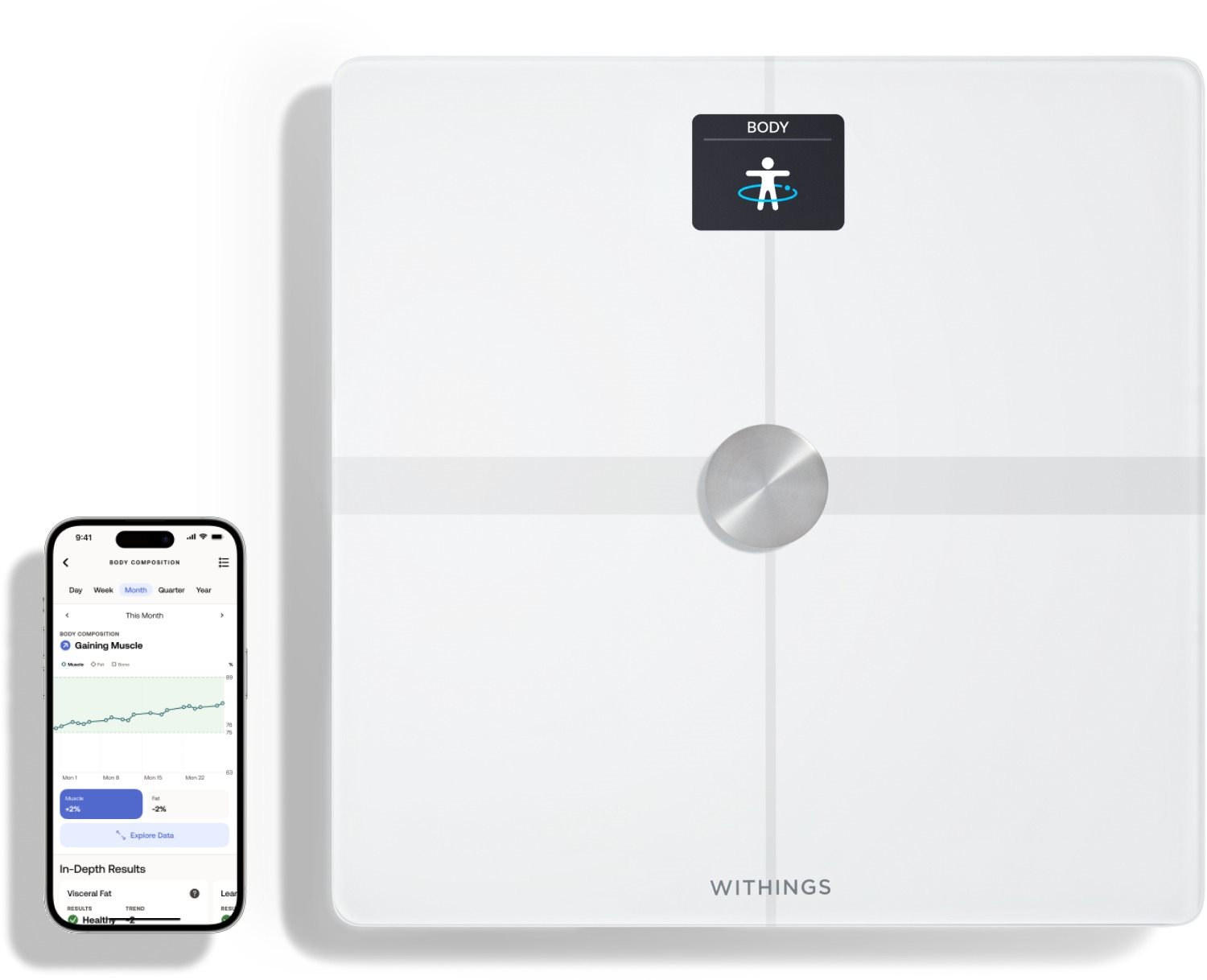 Személymérleg Withings Body Smart Advanced Body Composition Wi-Fi Scale - White