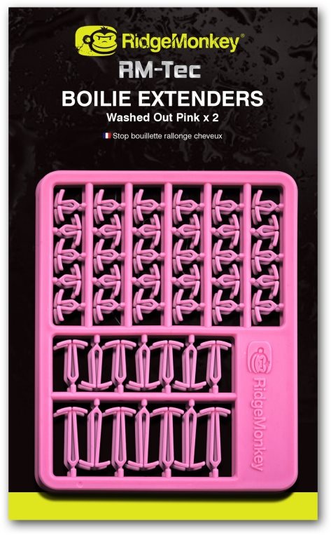 Ütköző RidgeMonkey RM-Tec Boilie Hair Extenders Rózsaszín 60+14+14 db