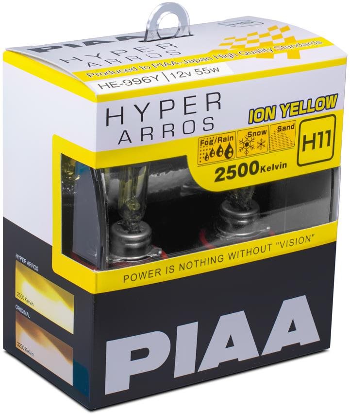 Autóizzó PIAA Hyper Arros Ion Yellow 2500KK H11 - meleg sárga fény 2500K extrém körülmények közötti használatra