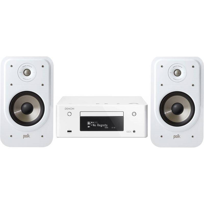 Mini hifi DENON RCD-N10 CEOL White + Polk Signature S20e White