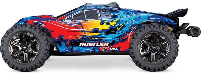 Távirányítós autó Traxxas Rustler 1:10 VXL 4WD TQi RTR piros