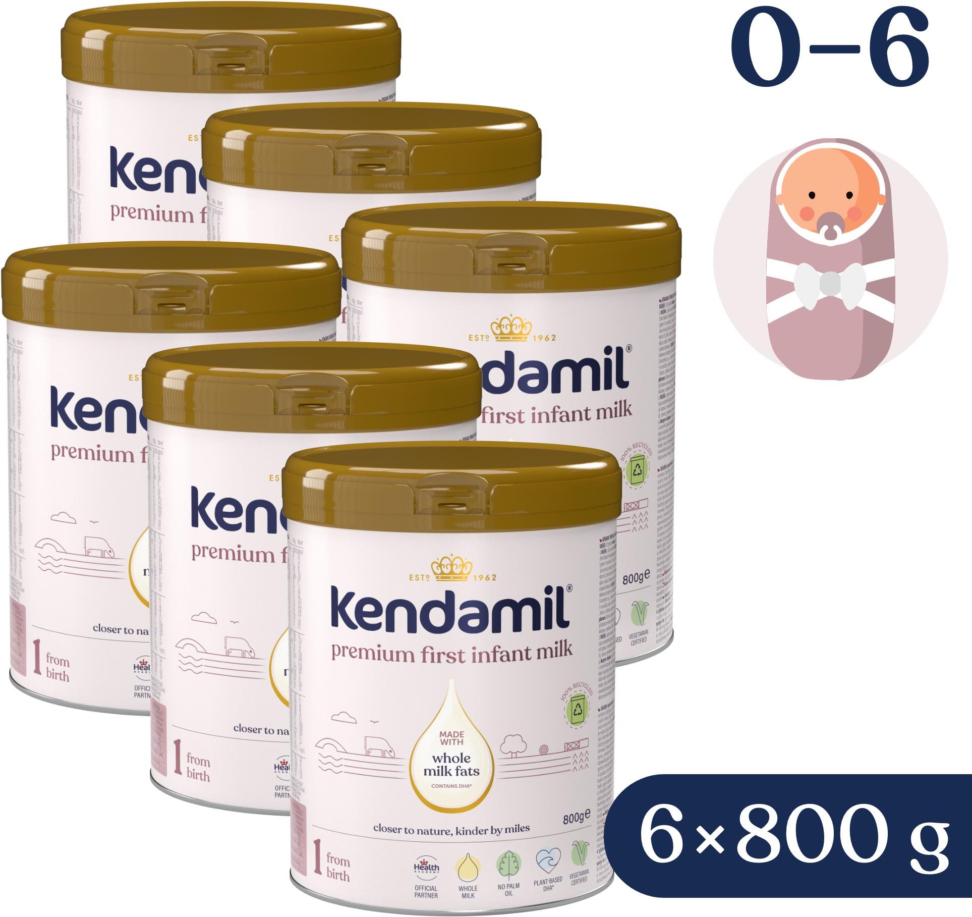 Bébitápszer Kendamil Premium 1 DHA+ (6× 800 g)