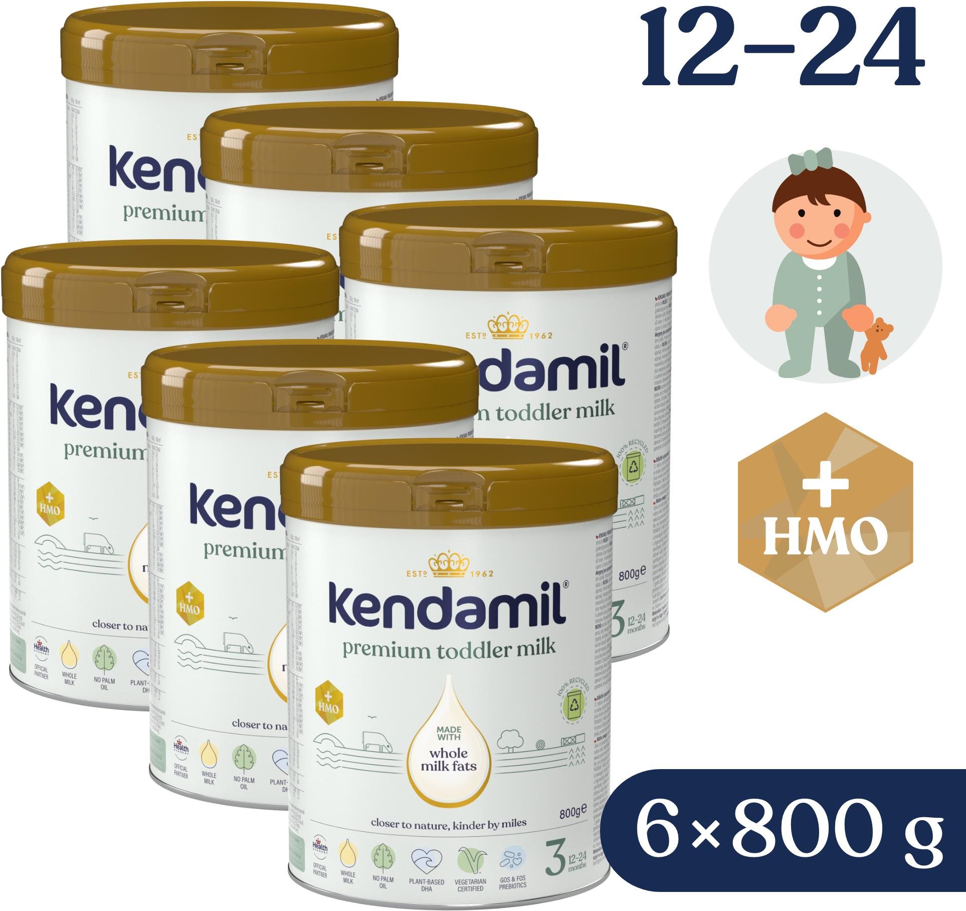 Bébitápszer Kendamil Premium 3 HMO+ (6× 800 g)