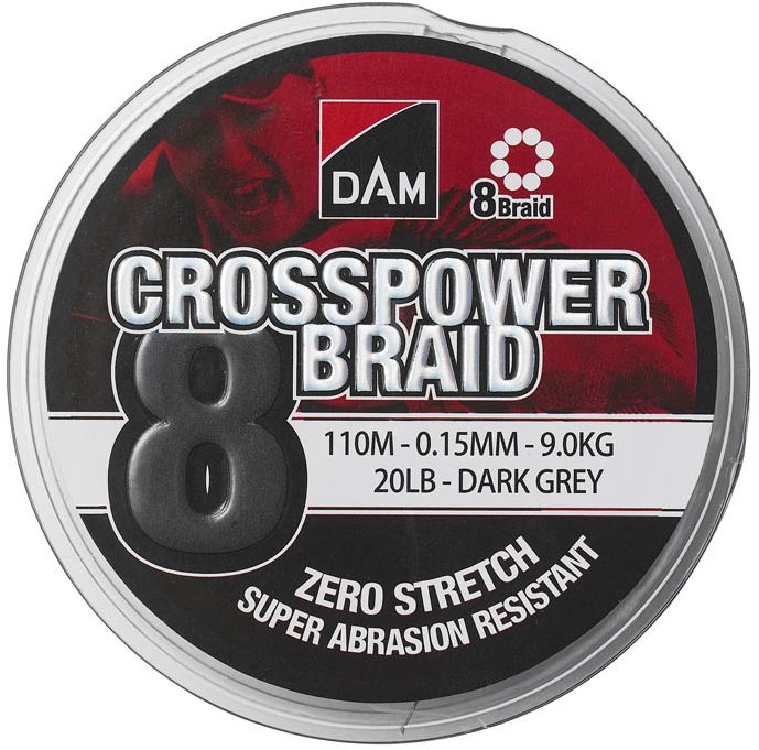 Fonott zsinór DAM Crosspower 8-Braid 150 m Dark Grey