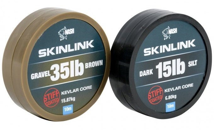 Fonott zsinór Nash SkinLink Stiff 35 lb 10 m Dark Silt