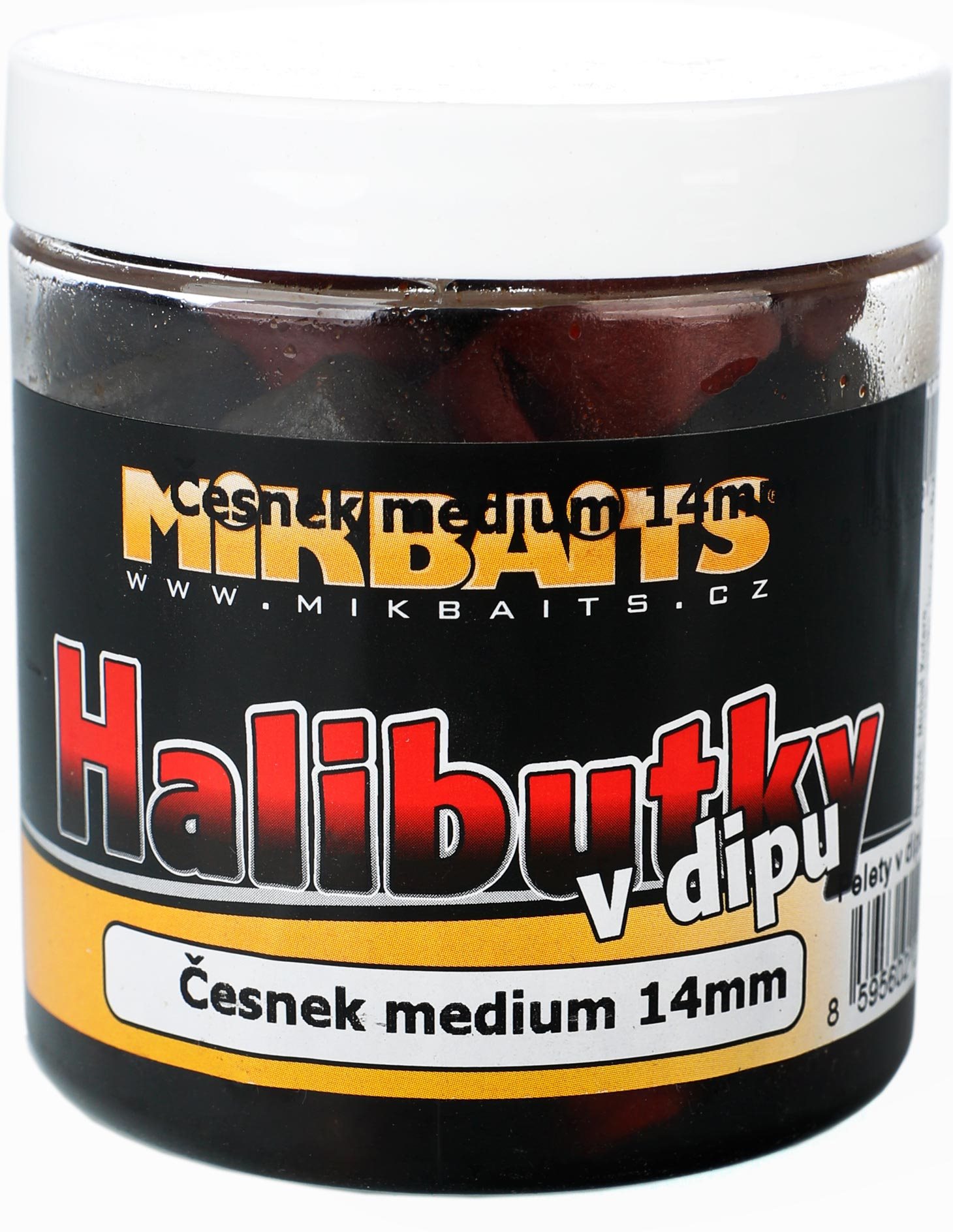 Pellet Mikbaits Halibut pellet dipben Fokhagyma 14 mm 250 ml