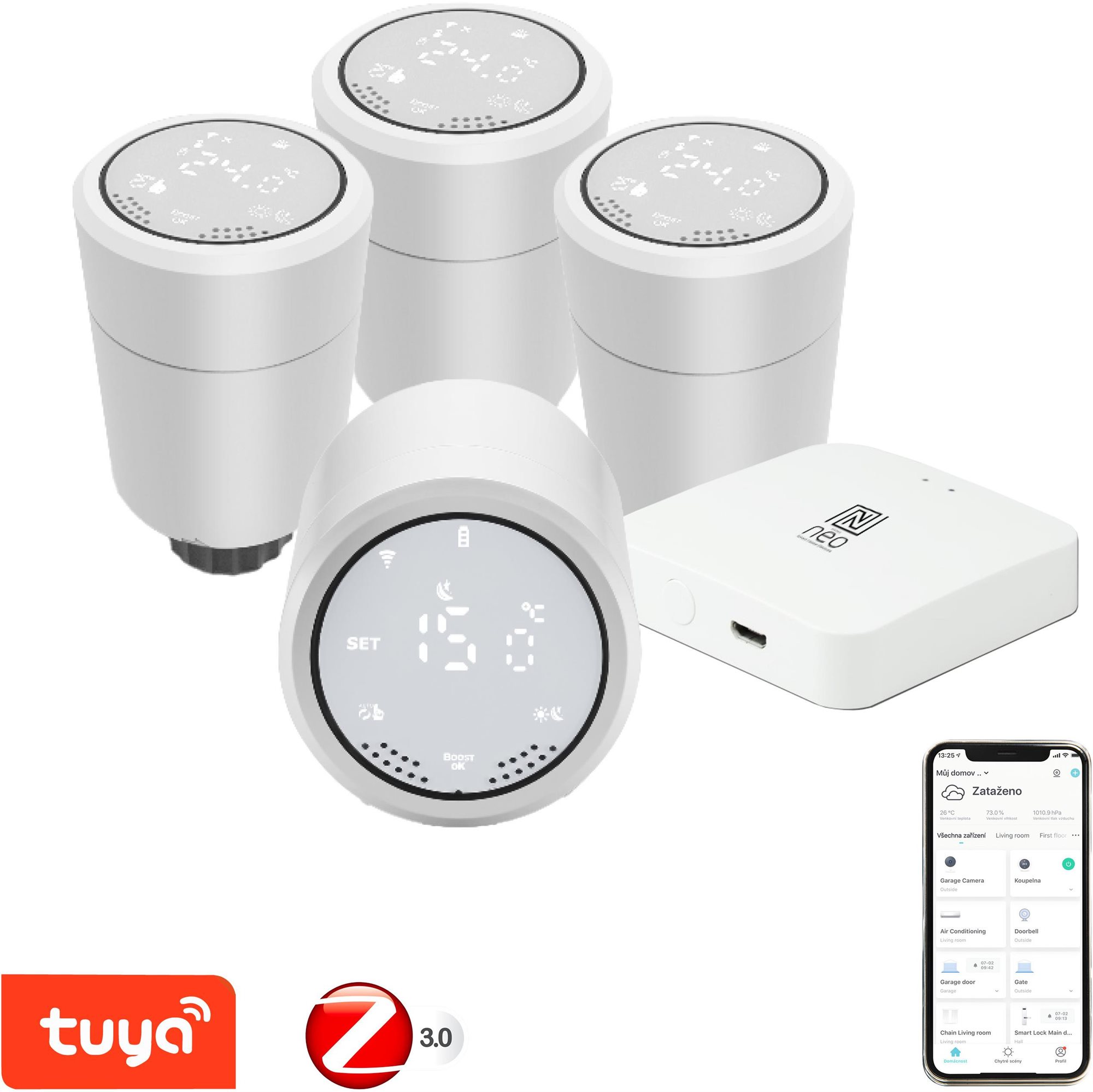Termosztátfej Immax NEO Smart Thermostat 4+1 Starter Kit