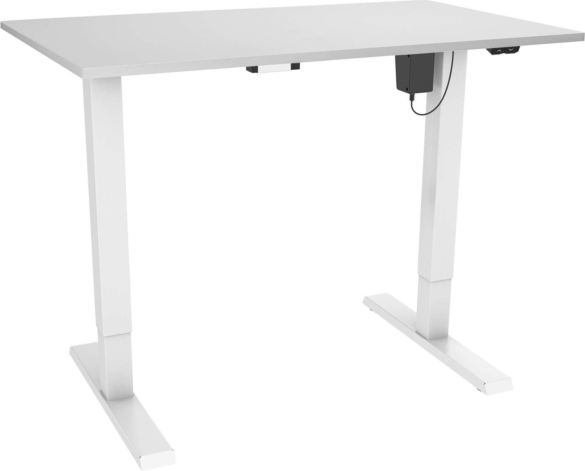 Állítható magasságú asztal AlzaErgo Table ET2.1 fehér + lap TTE-12 120x80 cm fehér laminált