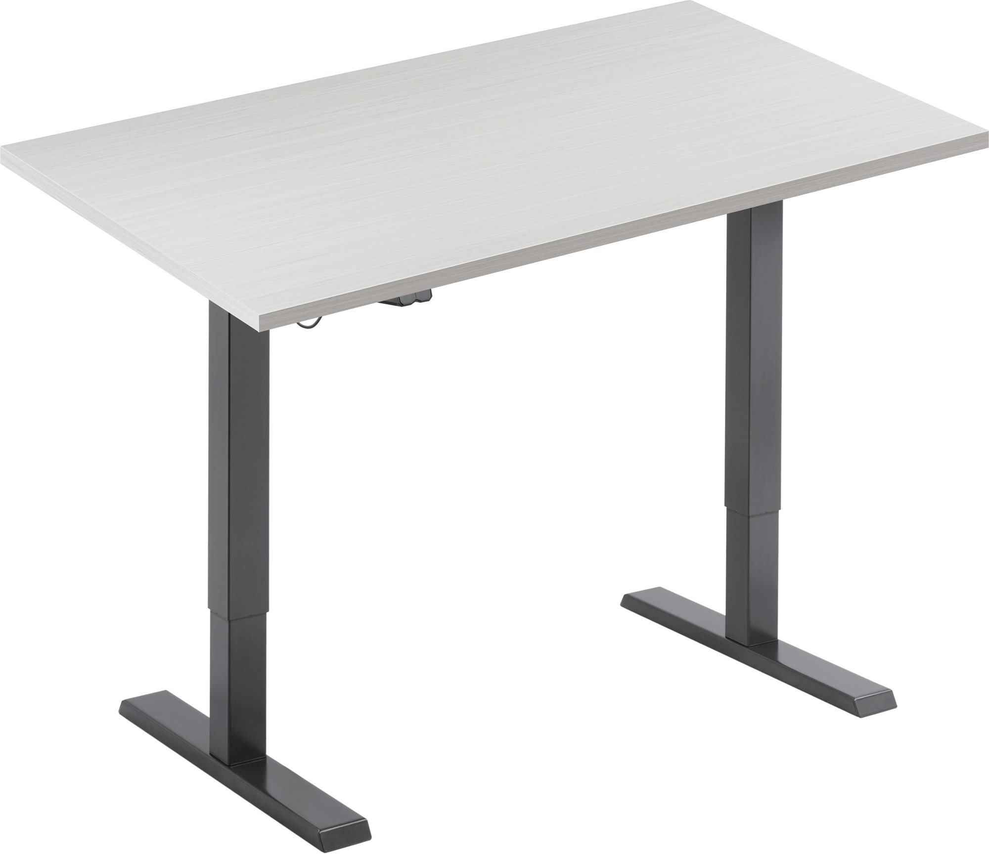 Állítható magasságú asztal AlzaErgo Table ET2.1 fekete + lap TTE-12 120x80 cm fehér furnér