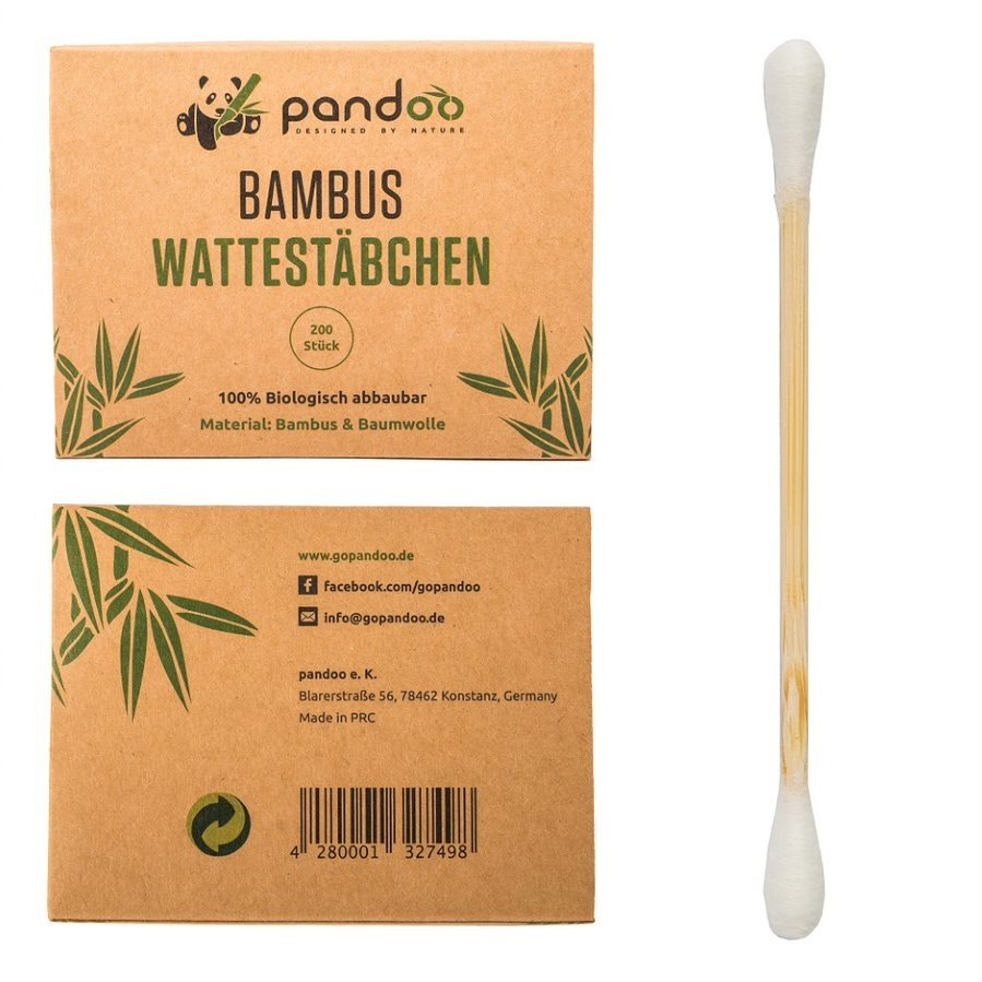 Fültisztító pálcika PANDOO bambusz pamut fültisztító pálcika