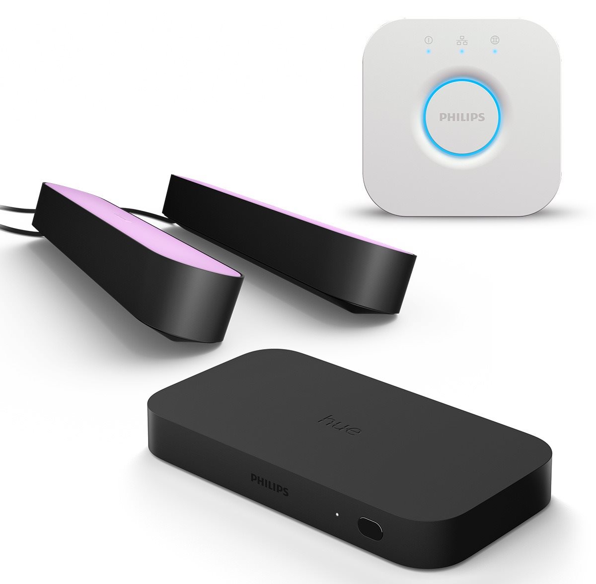 Okos világítás készlet Philips Hue HDMI Sync Box EMEA + Philips HUE Bridge EU + COL HUE PLAY DOUBLEPK EU/UK black