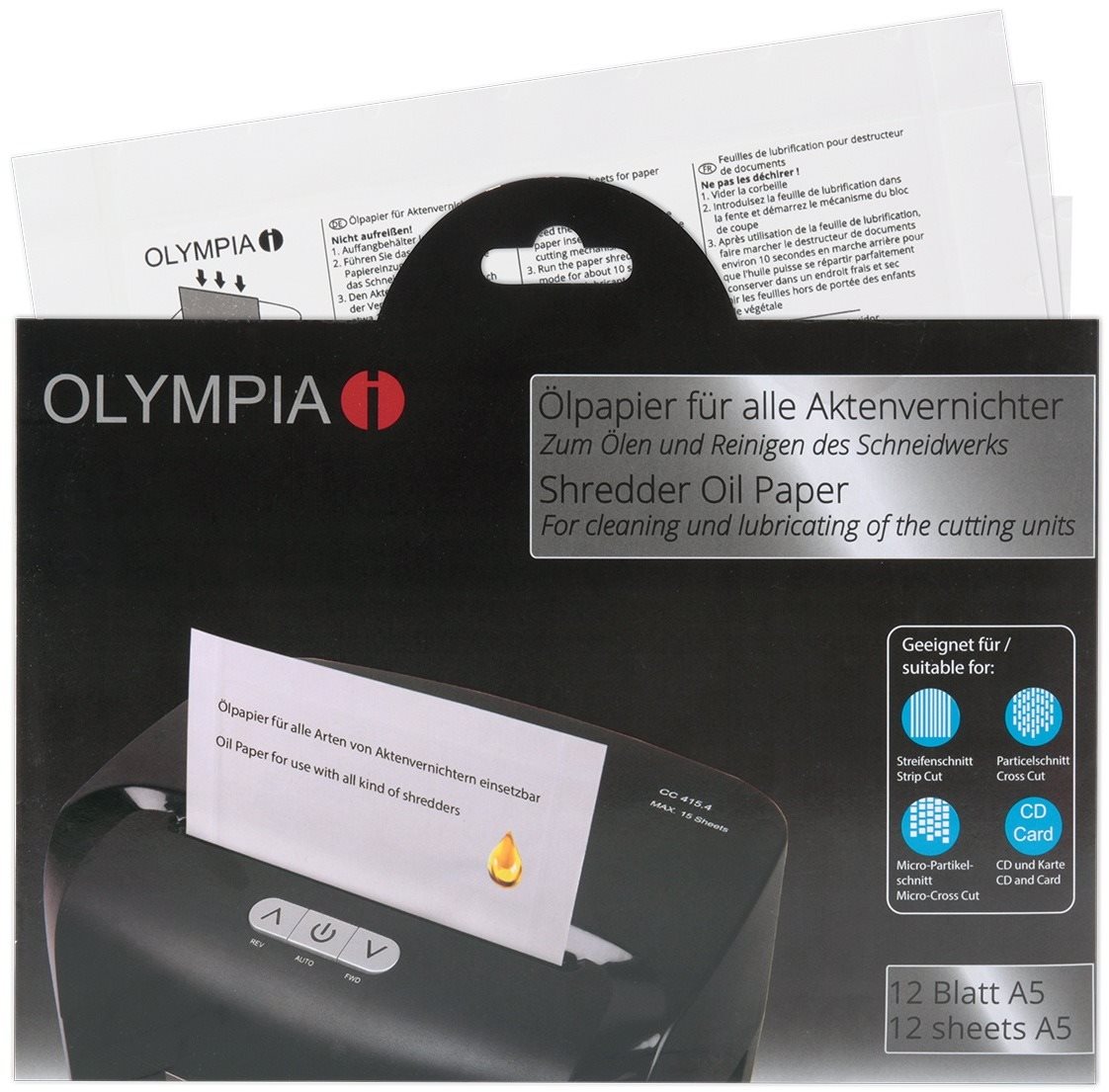 Olajozó lap Olympia olaj borítékok aprítókhoz - 12 db-os csomag