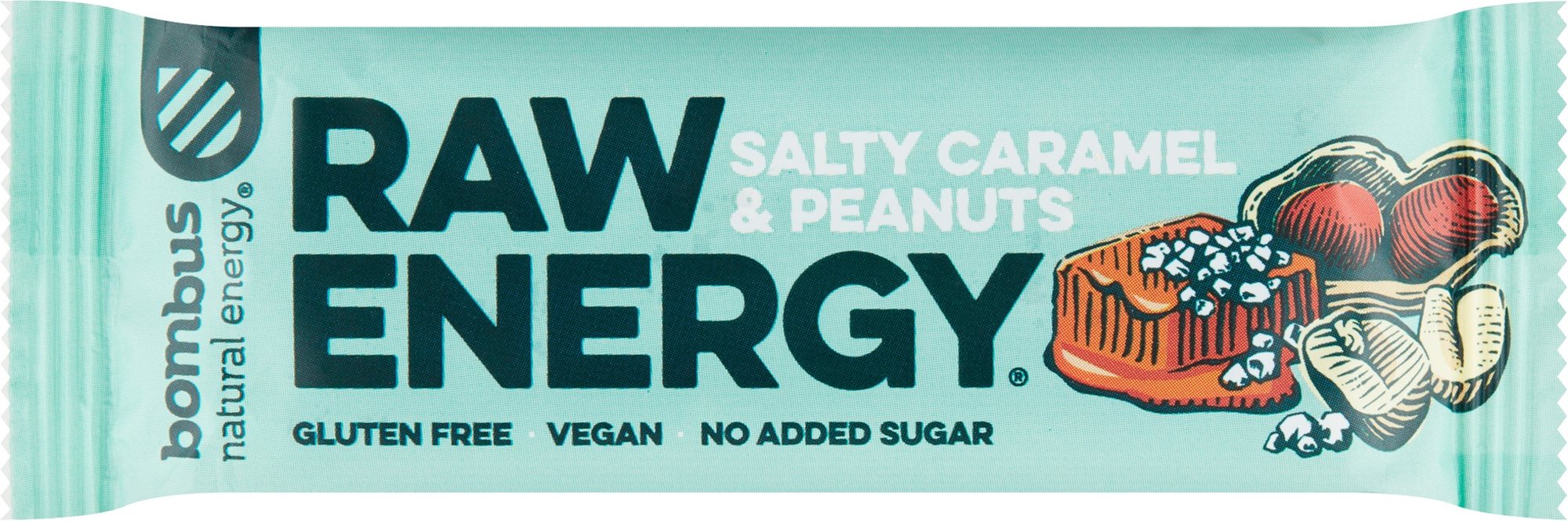 Raw szelet Bombus Raw Energy Salty Caramel & Peanuts 50 g