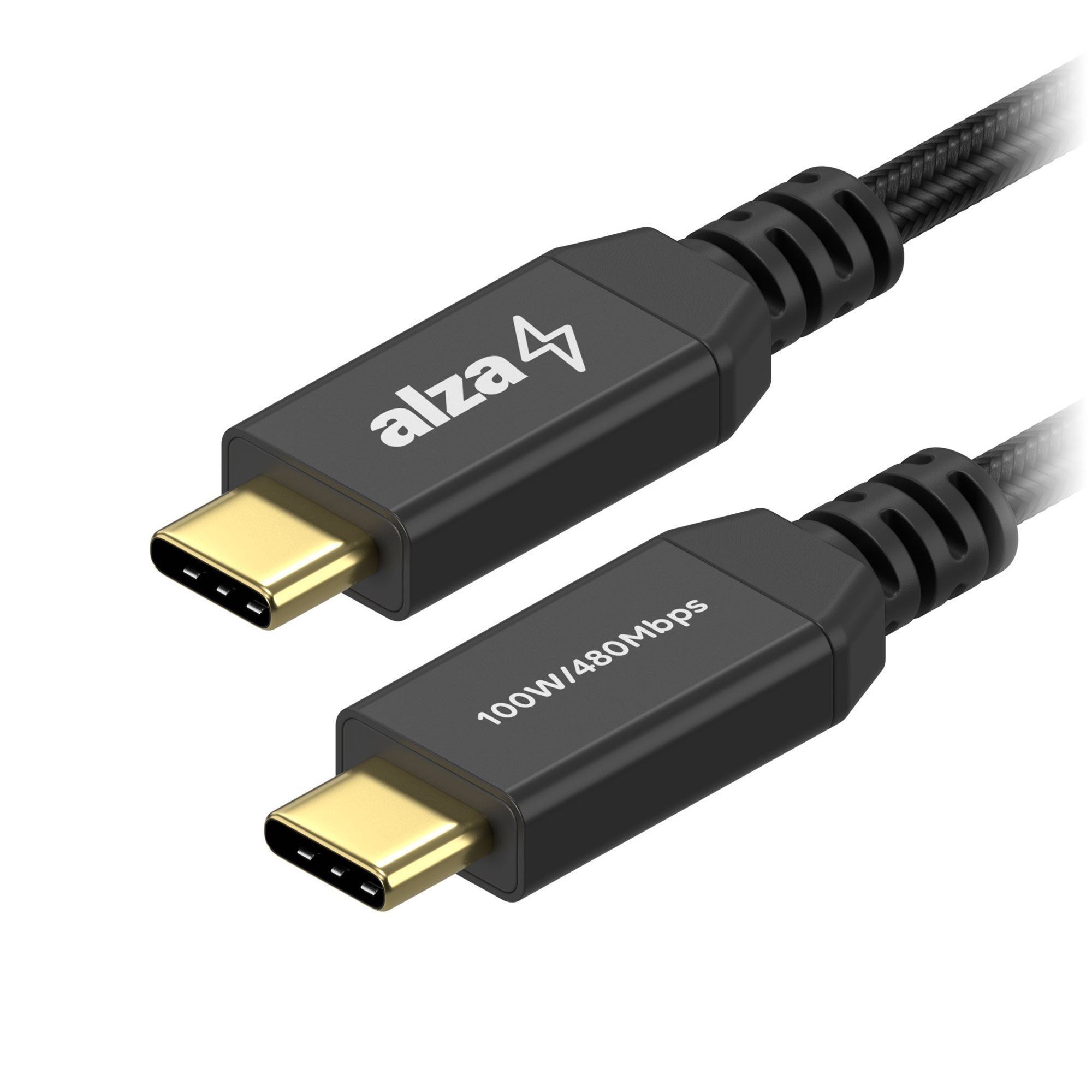 Adatkábel AlzaPower AluCore USB-C to USB-C 2.0