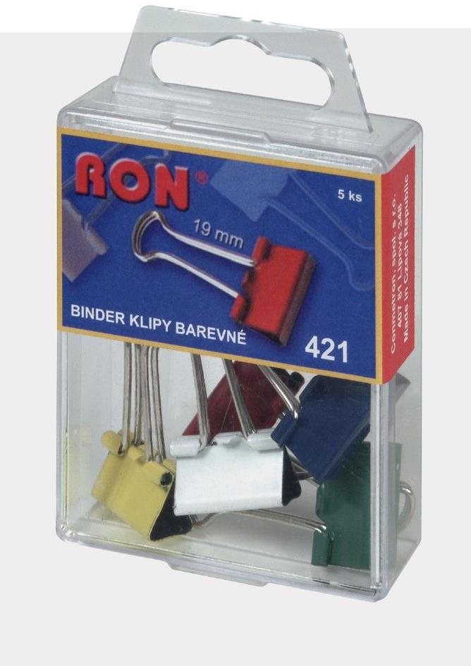 Binder csipesz RON 421 19 mm-es színes - 5 darabos kiszerelésben