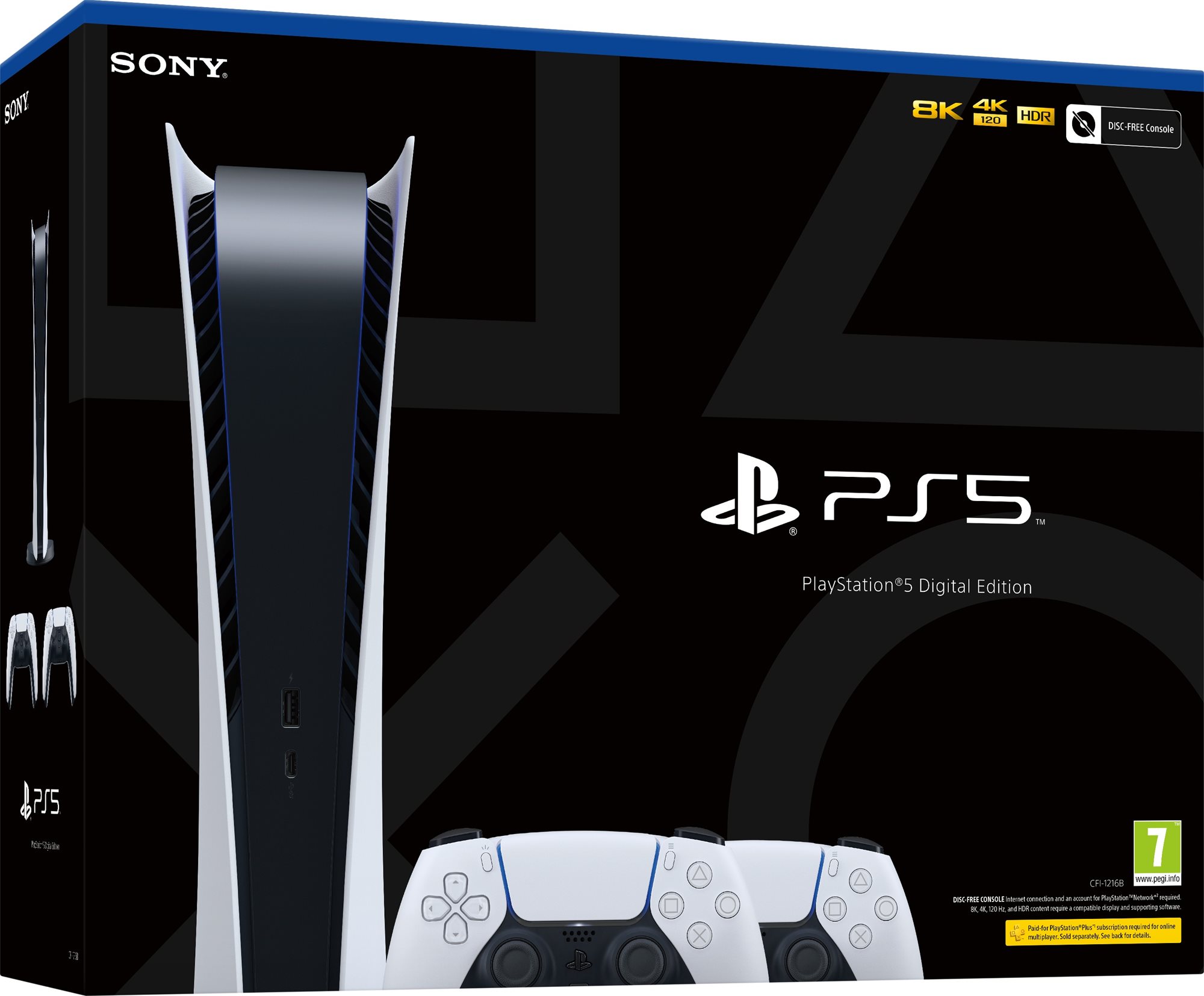 Konzol PlayStation 5 Digital Edition + 2x DualSense Wireless Controller