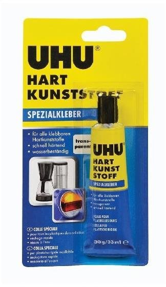 Ragasztó UHU Hart Kunststoff 33 ml/30 g - kemény műanyagokhoz