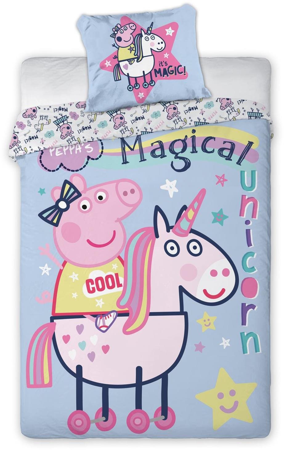 Gyerek ágyneműhuzat FARO kétoldalú - Peppa Pig Magic